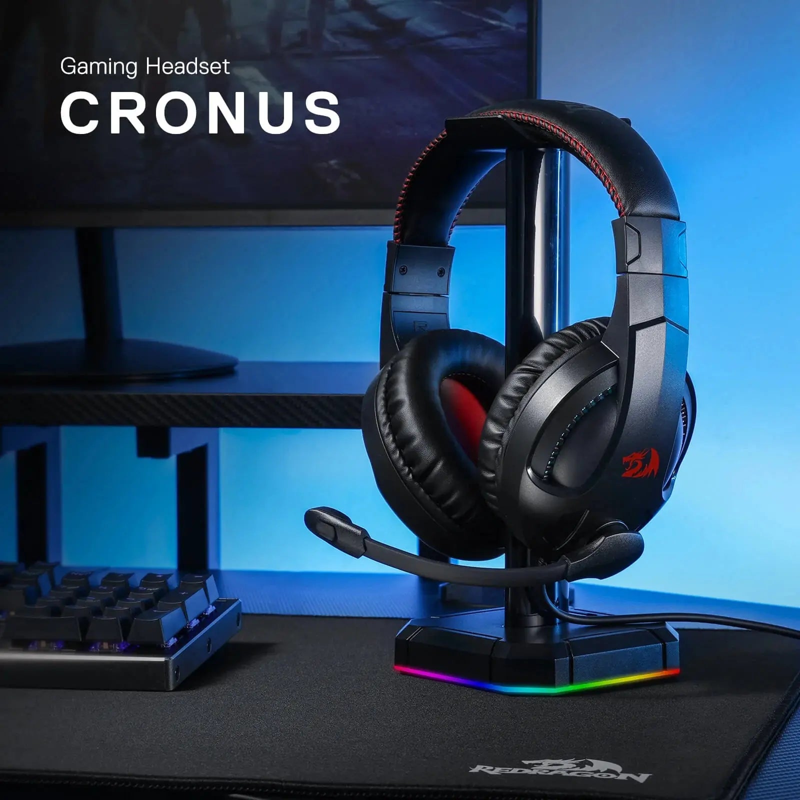 Redragon H211 Cronus White Wired Gaming Headset, Stereo Surround Sound, Noise-Canceling Microphone, Dynamic RGB Backlight, 40 mm Drivers, Over-Ear Headphones Works for PC/PS5/XBOX/NS  المتحدة للألكترونيات