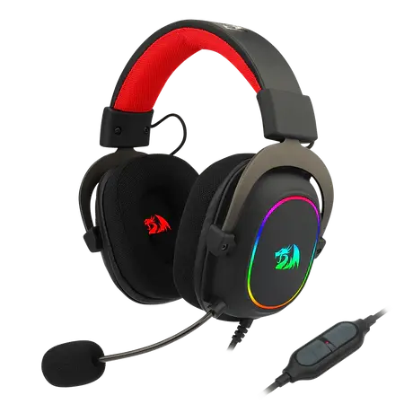 Redragon H510 Zeus-X RGB Wired Gaming Headset - 7.1 Surround Sound - Memory Foam Ear Pads - 53MM Drivers - Detachable Microphone - Multi Platforms Headphone - Compatible with PC/PS4/NS  المتحدة للألكترونيات