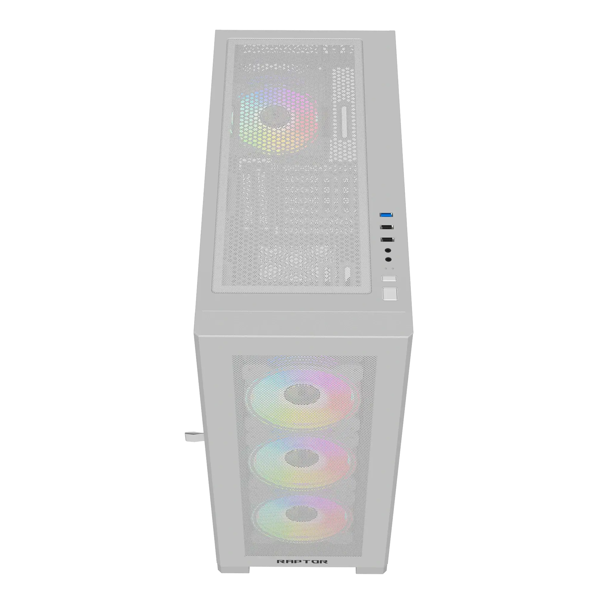 Raptor 290-XL ARCTIC HAWK RGB Mid Tower Case - White كيس  المتحدة للألكترونيات