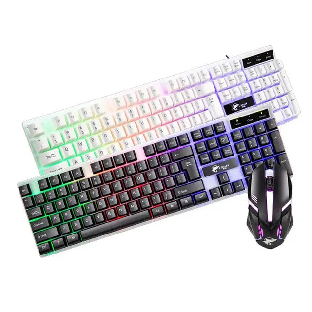 1  |  3  L-Shark T-350 USB Wired Rainbow Light Gaming Keyboard + LED Mouse