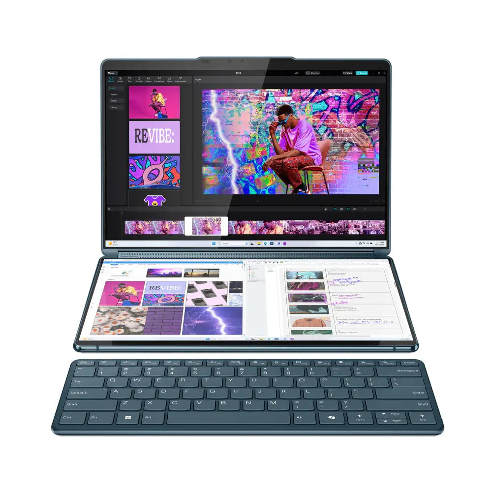 Lenovo Yoga Book 9 13IMU9 2x 13.3" 2.8K OLED Touchscreen Laptop - Core Ultra 7 155U - 16GB RAM - 1TB SSD - Shared - Win 11 (Tidal Teal)  المتحدة للألكترونيات