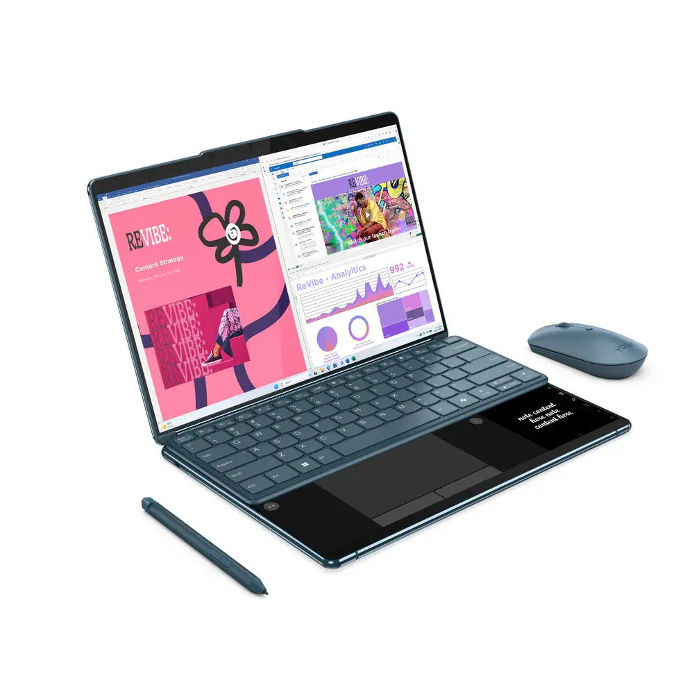 Lenovo Yoga Book 9 13IMU9 2x 13.3" 2.8K OLED Touchscreen Laptop - Core Ultra 7 155U - 16GB RAM - 1TB SSD - Shared - Win 11 (Tidal Teal)  المتحدة للألكترونيات