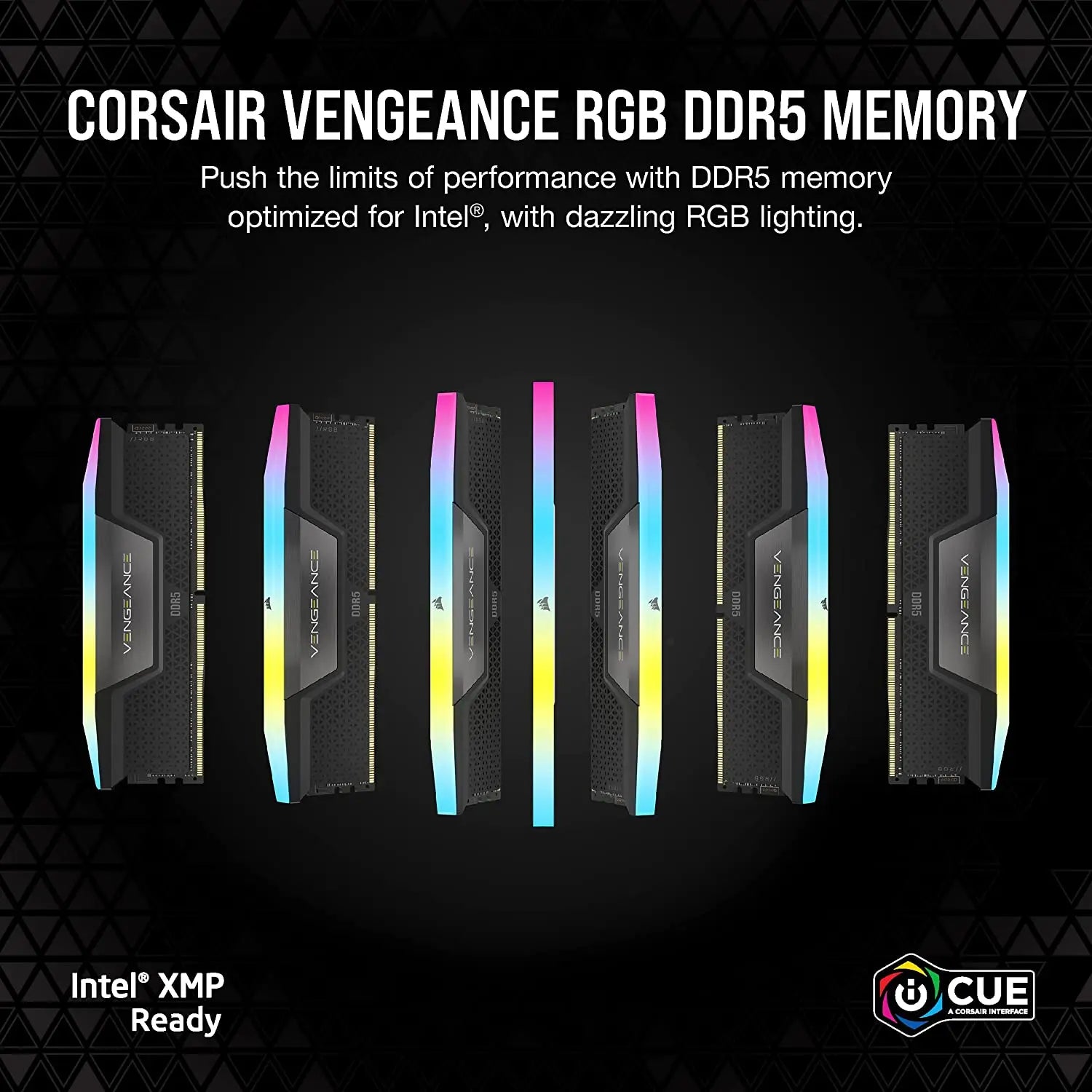 CORSAIR VENGEANCE® RGB 32GB (2x16GB) DDR5 DRAM 5600MHz C40 Memory Kit — Black - المتحدة للألكترونيات