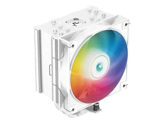 DeepCool AG500 WH ARGB Single-Tower Performance CPU Cooler, 5 Copper Heat Pipes, 120mm ARGB PWM Fan, White - المتحدة للألكترونيات