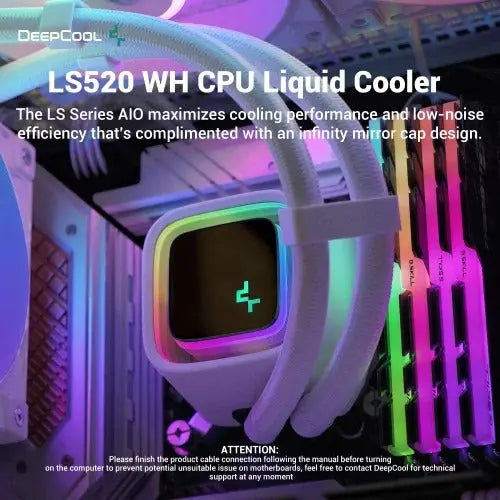 DeepCool Liquid Cooler LS520 WH 240mm - المتحدة للألكترونيات