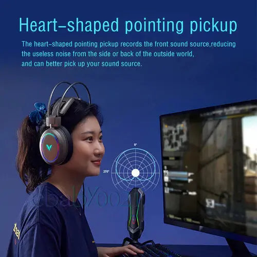 RAPOO VS300 Heart-shaped Directional Gaming Microphone RGB - المتحدة للألكترونيات