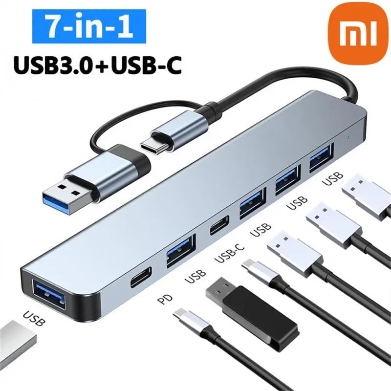 usb3.0 usb-c to usb 3.0 usb2.0 hub 7 in 1  المتحدة للألكترونيات