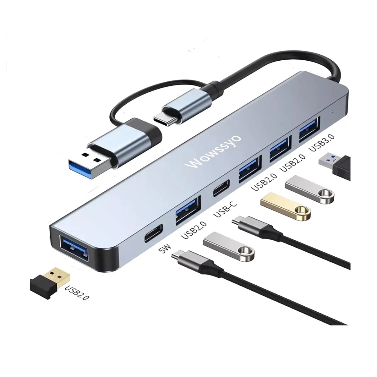 usb3.0 usb-c to usb 3.0 usb2.0 hub 7 in 1  المتحدة للألكترونيات